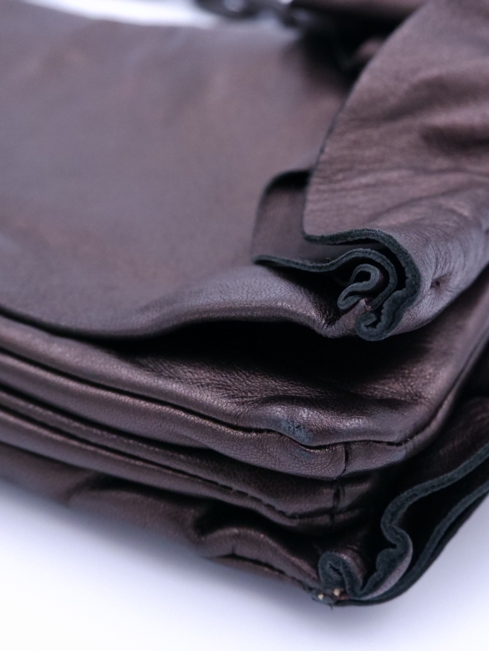 Prada Metallic Brown Nappa Ruffle Bag — 2008 - Picture 12 of 14